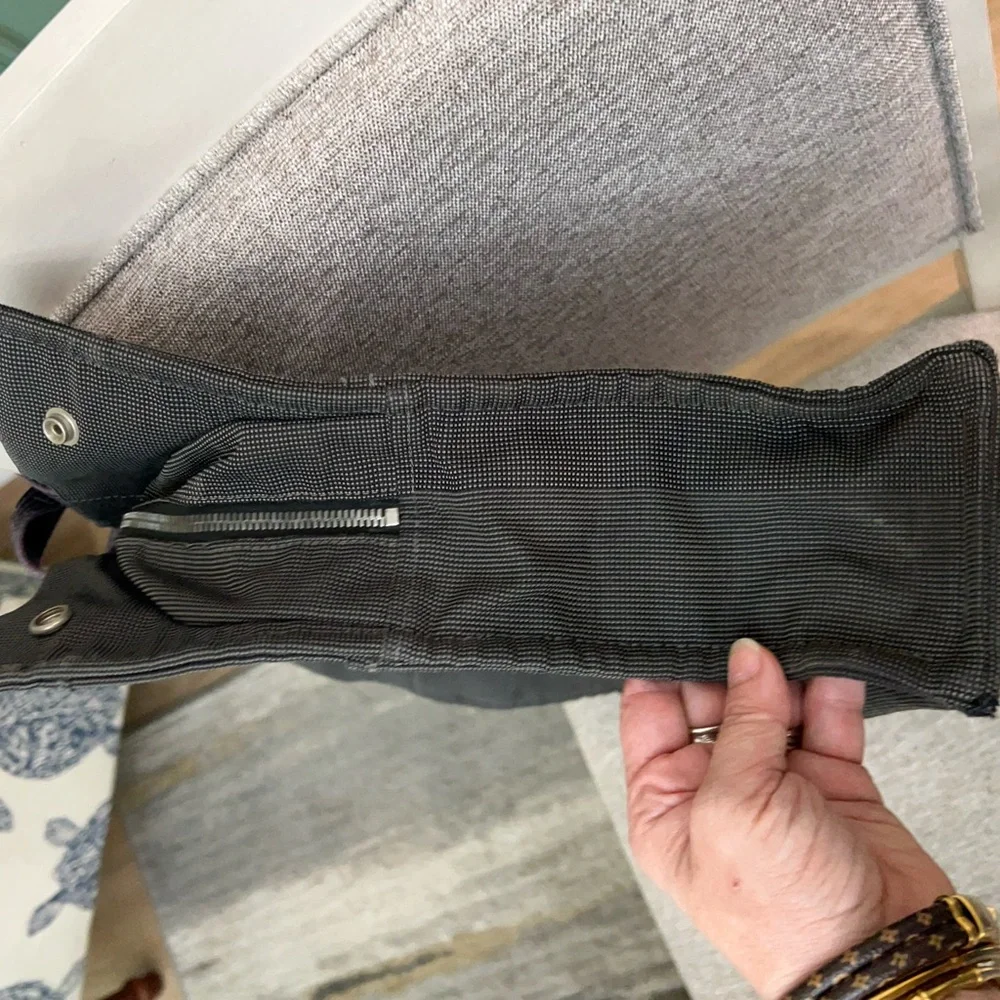 Hermes Herline Cotton MM Black and Gray Tote Bag 1990’s to 2000.